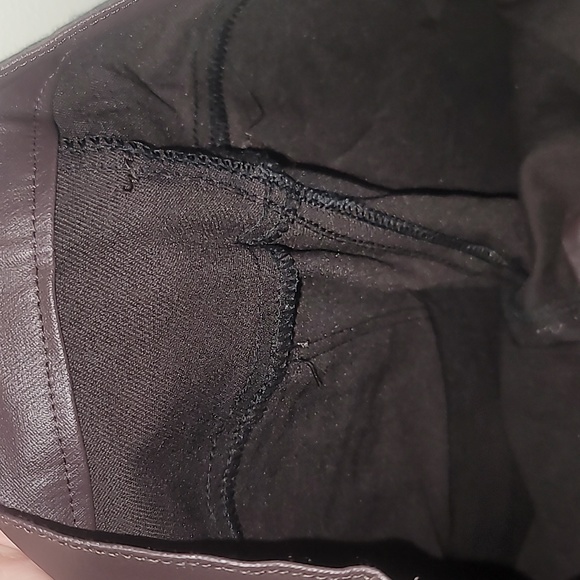 Brown mid-rise faux leater woman's pants size 6 - Picture 4 of 7